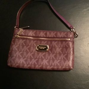 Maroon Michael Kors Wristlet